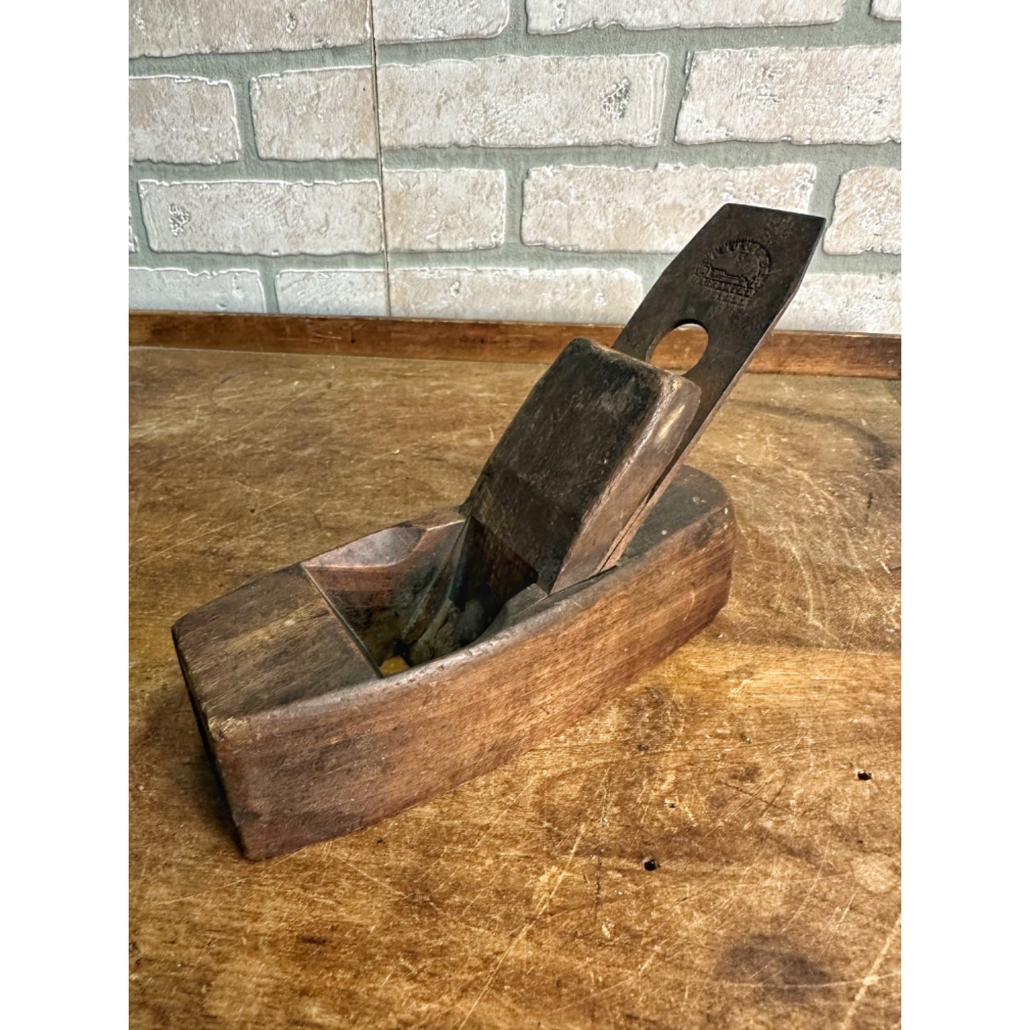 Antique 1800s W. Butcher No. 5 Woodworking Coffin Plane 7.5" Tool