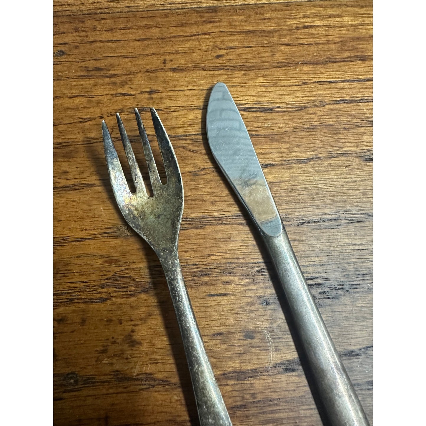 Vintage 1950s United Airlines Silver Plate Cutlery Fork & Butter Knife Airplane