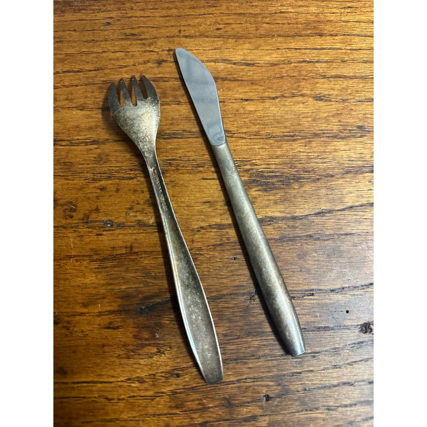 Vintage 1950s United Airlines Silver Plate Cutlery Fork & Butter Knife Airplane