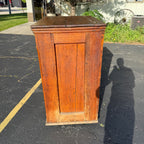 Antique Primitive c1880s Wooden Ice Box Cabinet  w/ Orante Spoon Carvings