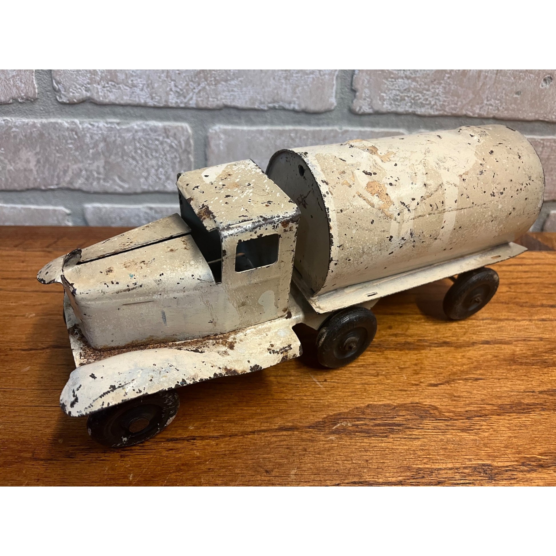 Vintage 1930s Girard Pressed Steel Toy Tanker Truck Oil Toy Truck