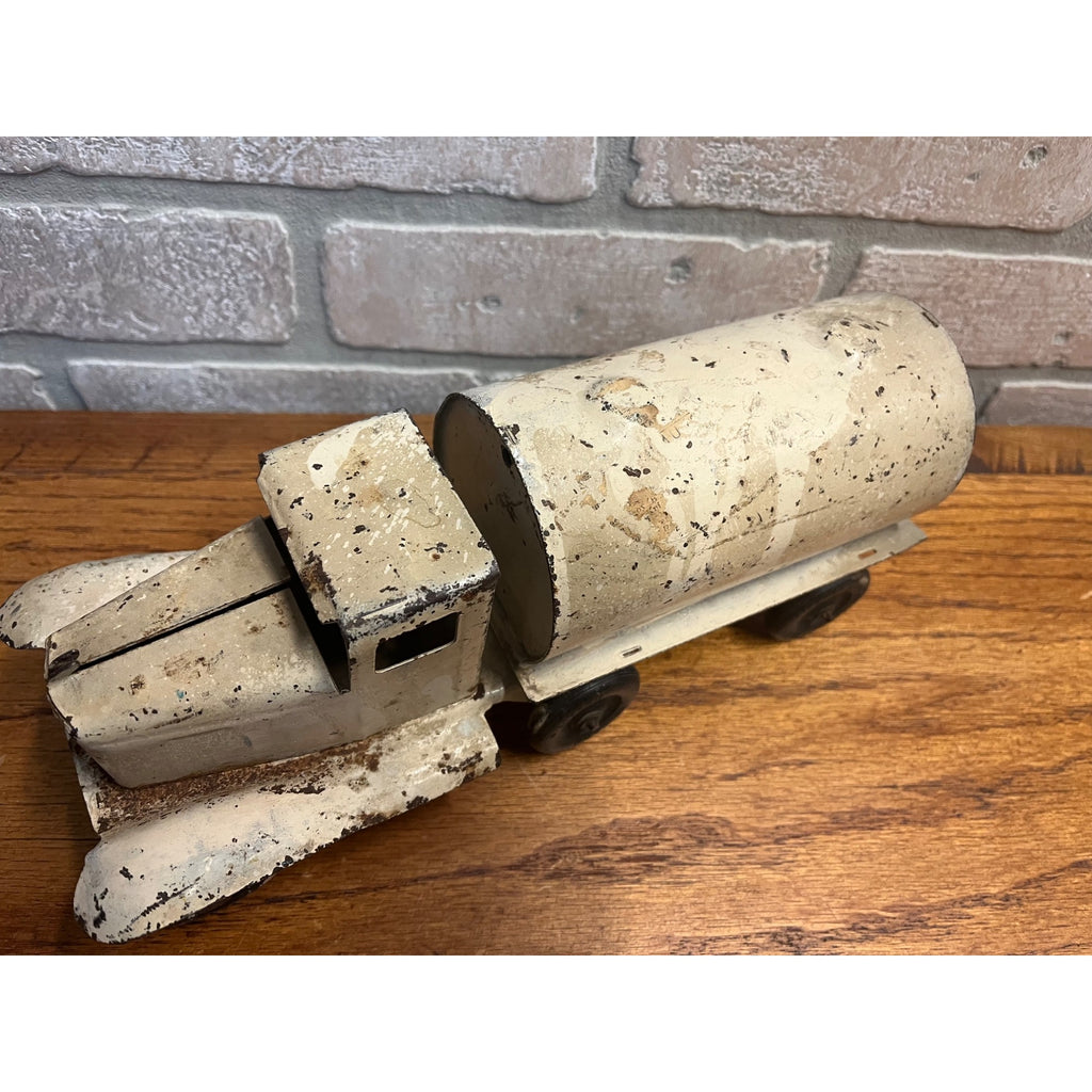 Vintage 1930s Girard Pressed Steel Toy Tanker Truck Oil Toy Truck