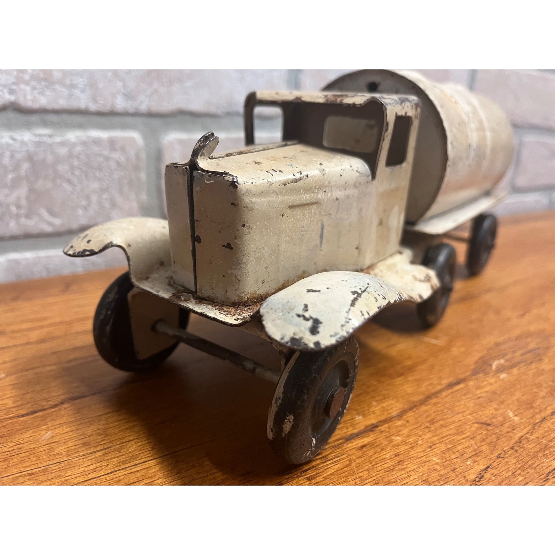 Vintage 1930s Girard Pressed Steel Toy Tanker Truck Oil Toy Truck
