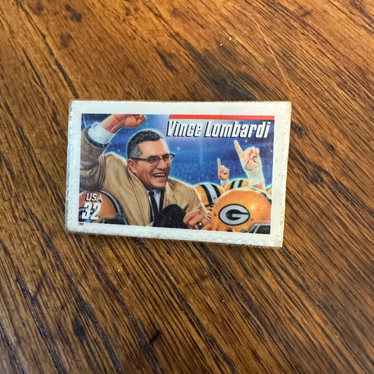 Vintage 1997 NFL Green Bay Packers Vince Lombardi Stamp Souvenir Pin