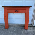 Vintage Wooden Orange Fireplace Mantle Rustic Farmhouse