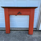 Vintage Wooden Orange Fireplace Mantle Rustic Farmhouse