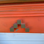 Vintage Wooden Orange Fireplace Mantle Rustic Farmhouse