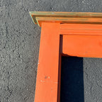 Vintage Wooden Orange Fireplace Mantle Rustic Farmhouse