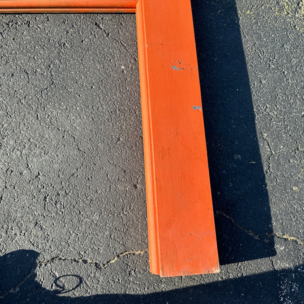 Vintage Wooden Orange Fireplace Mantle Rustic Farmhouse