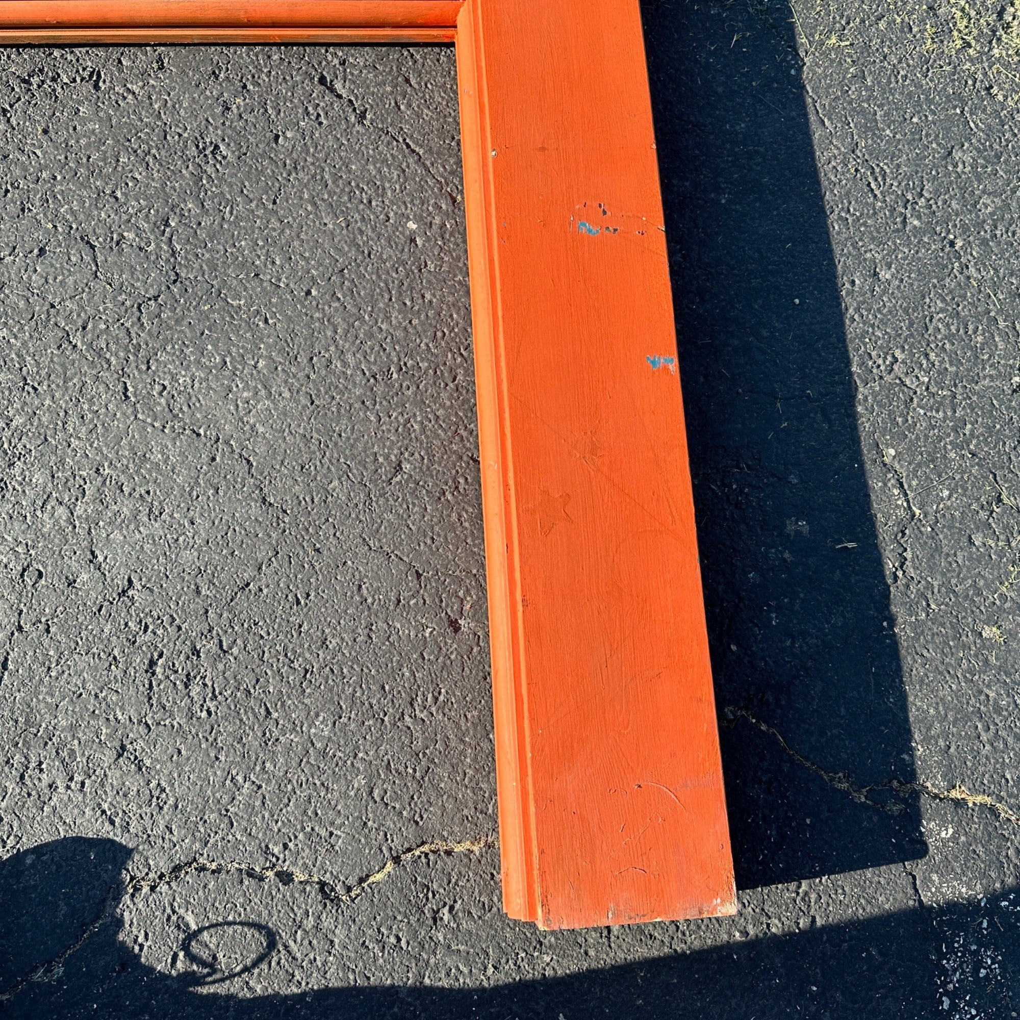 Vintage Wooden Orange Fireplace Mantle Rustic Farmhouse