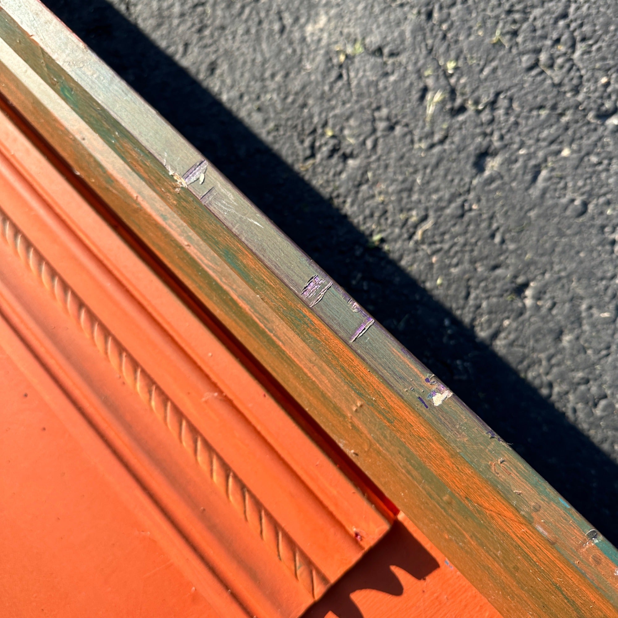 Vintage Wooden Orange Fireplace Mantle Rustic Farmhouse