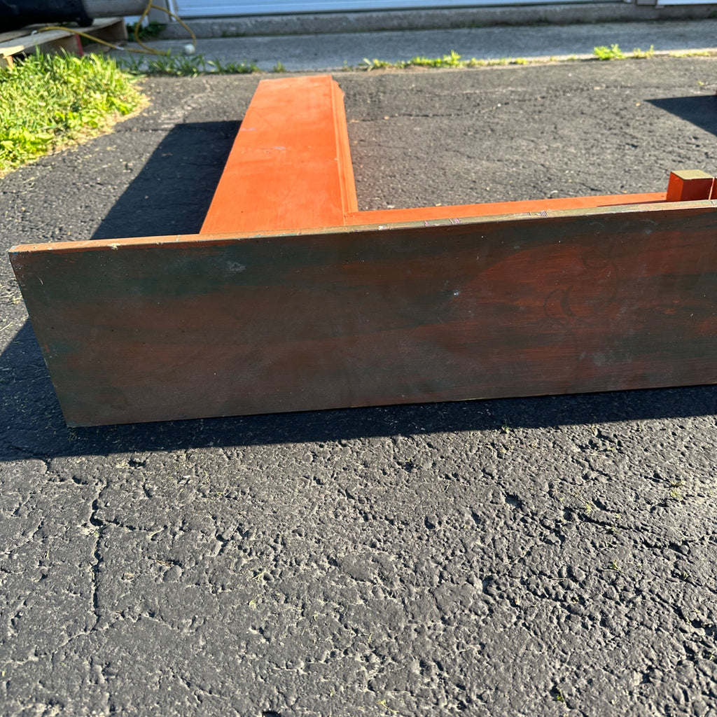 Vintage Wooden Orange Fireplace Mantle Rustic Farmhouse