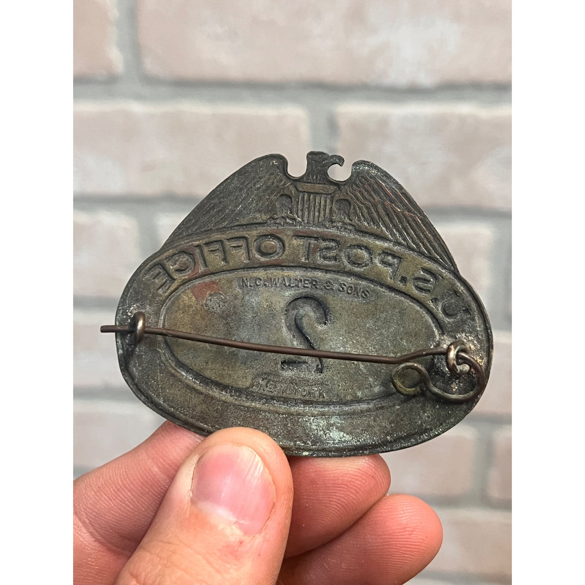 Vintage US Post Office Letter Carrier Hat Badge Pin #2 South Milwaukee Rare