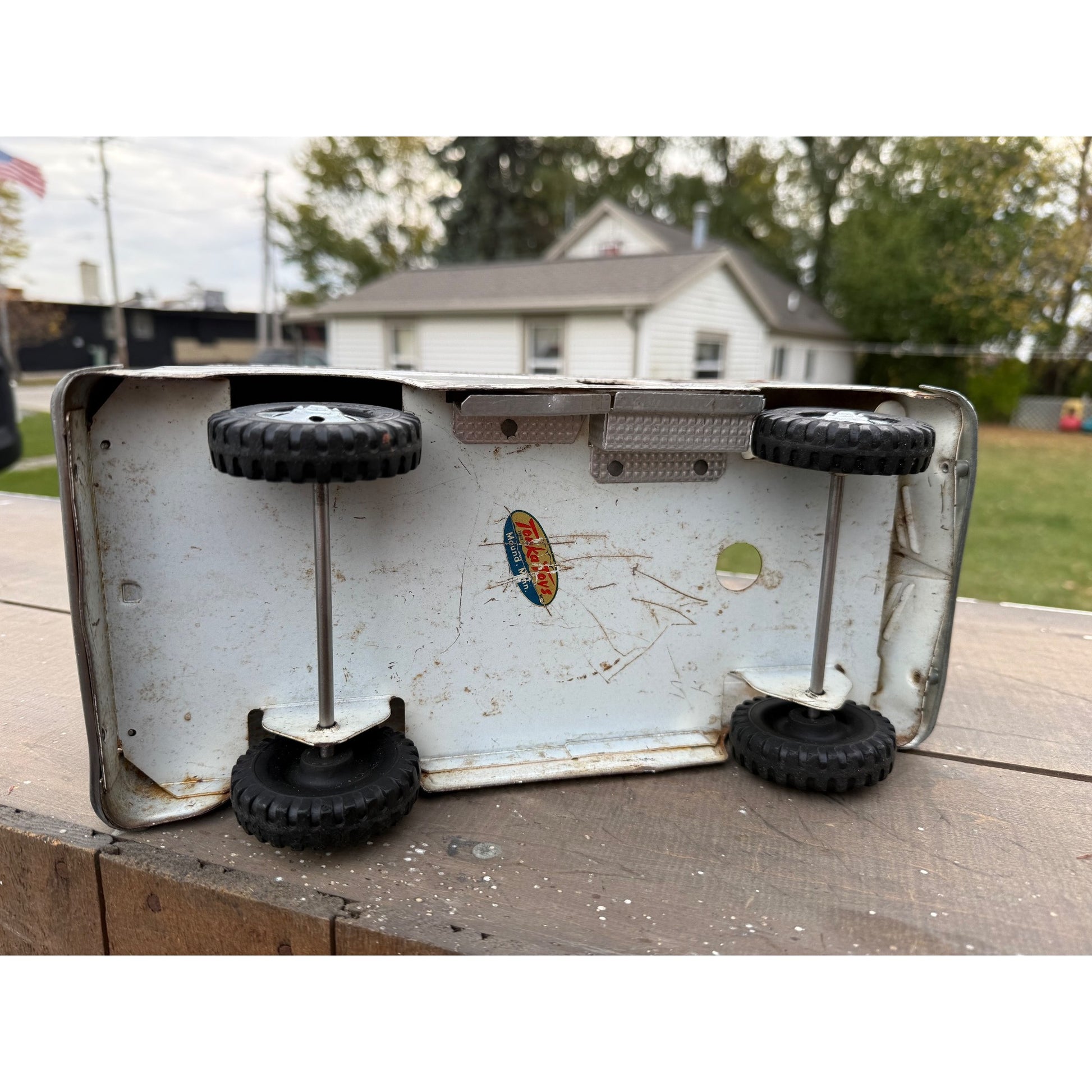 RARE Vintage Tonka Rescue Squad Fiore Dept. Civil Defense Van Truck Pressed Steel Toy