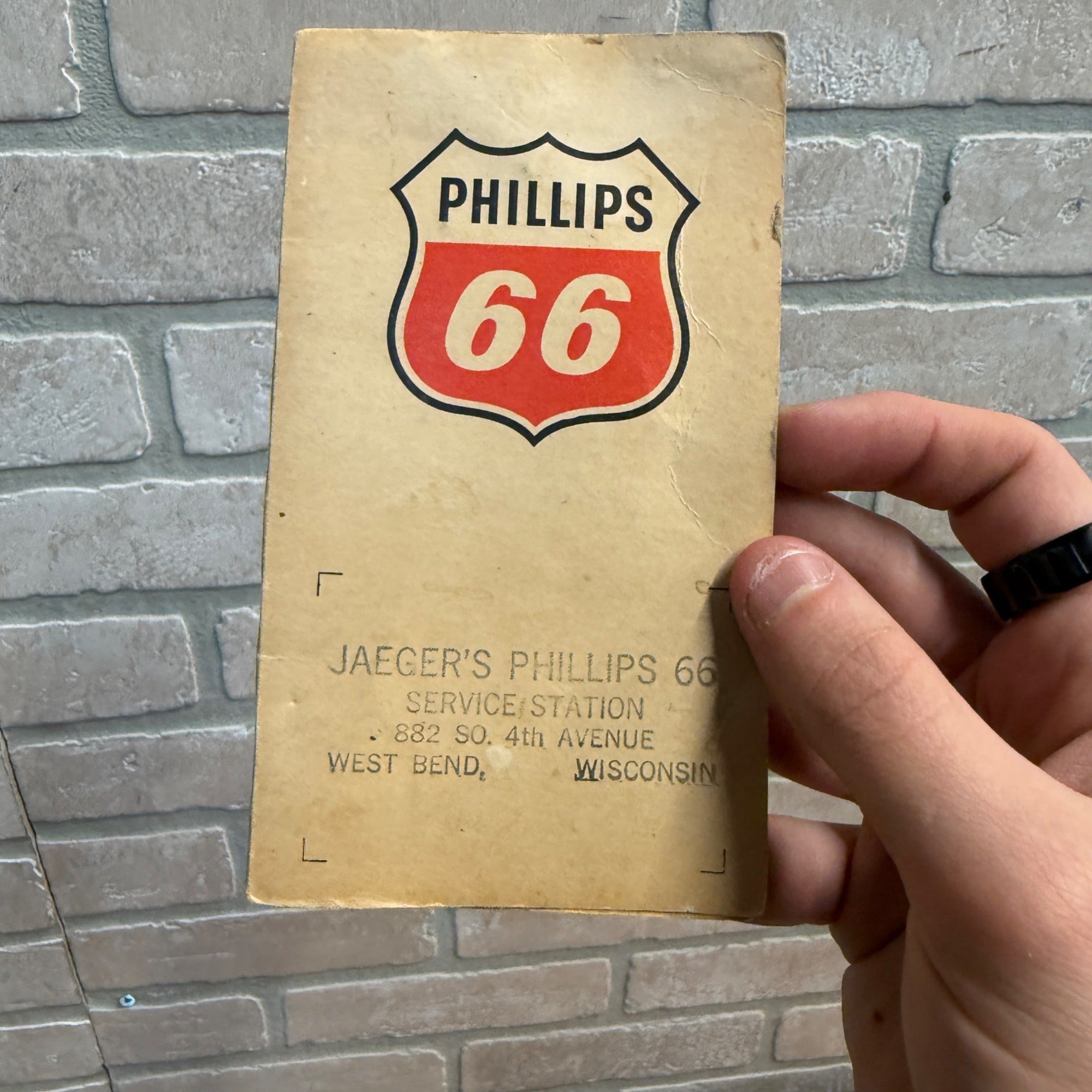 Vintage Phillips  66 Oil Service Station Advertising Needle Book West Bend WI