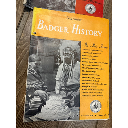 Vintage Lot of (9) WISCONSIN BADGER HISTORY MAGAZINES 1949, 1950, 1951