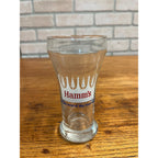 Vintage Hamm’s Beer Pilsner Glass 5-1/4" Tall White Crown Barware Sky Blue Waters