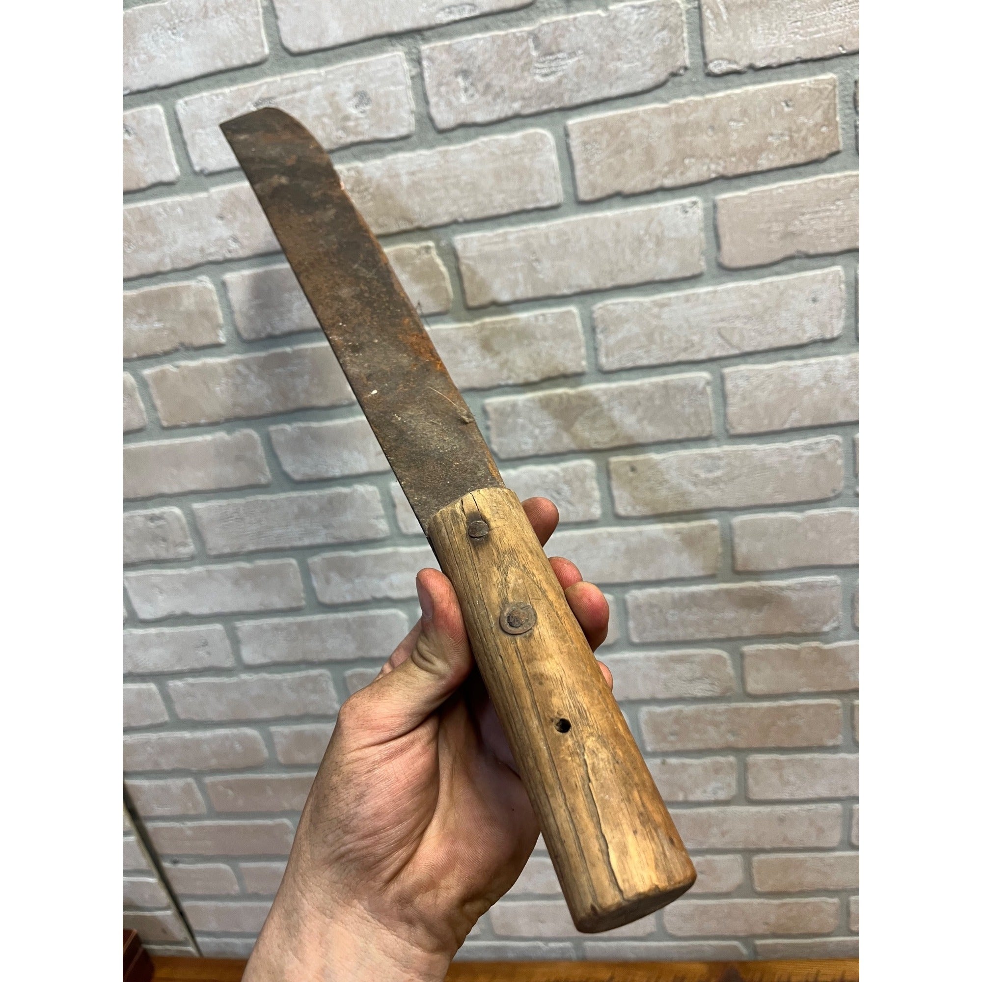 Antique Early Primitive Harvest Knife Cutter Tool Cabin Wall Decor