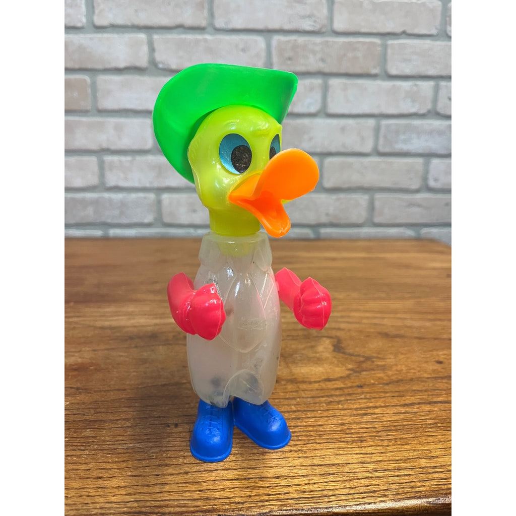 Vintage Duck Plastic Candy Container Bottle Toy Figure MCM 1970s?