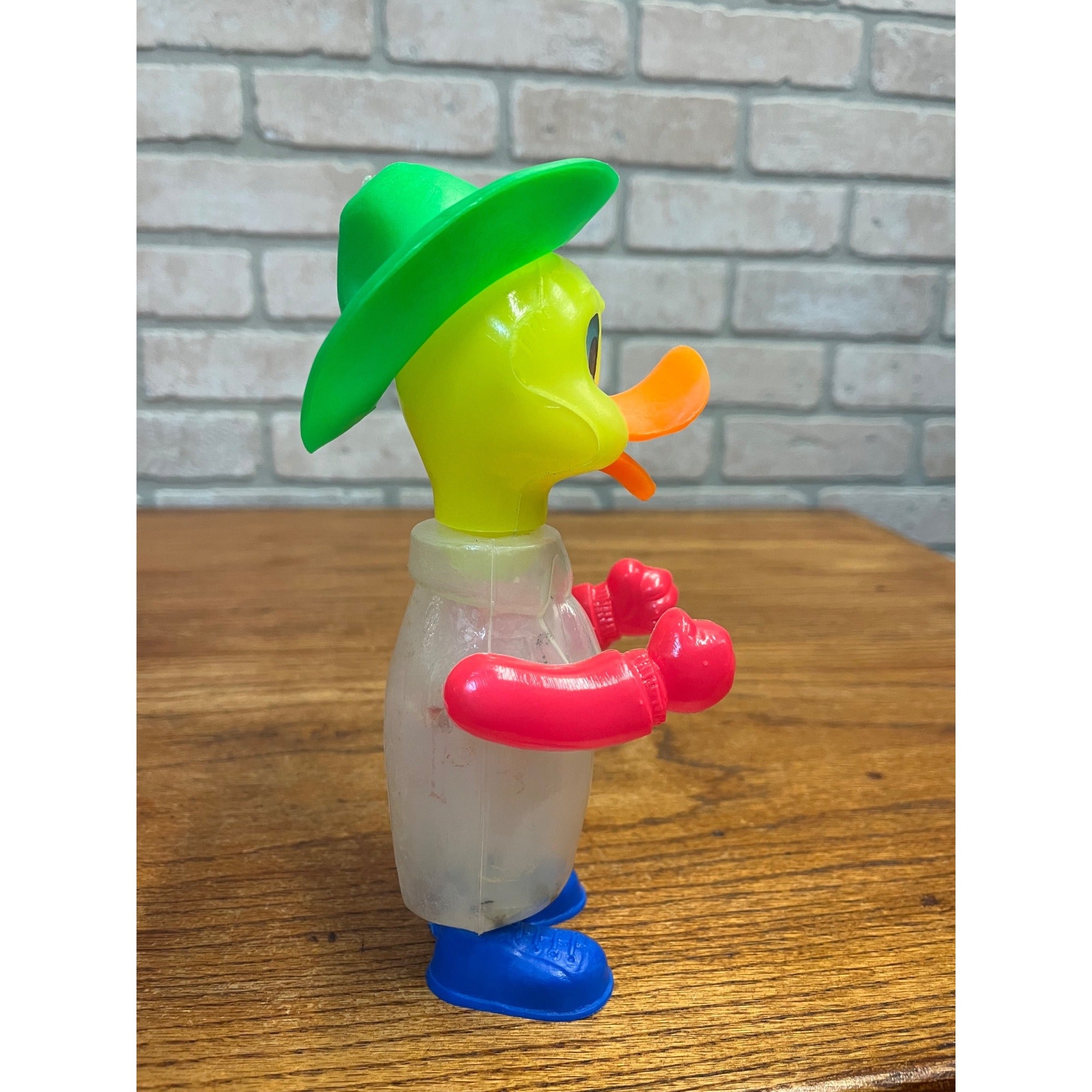 Vintage Duck Plastic Candy Container Bottle Toy Figure MCM 1970s?