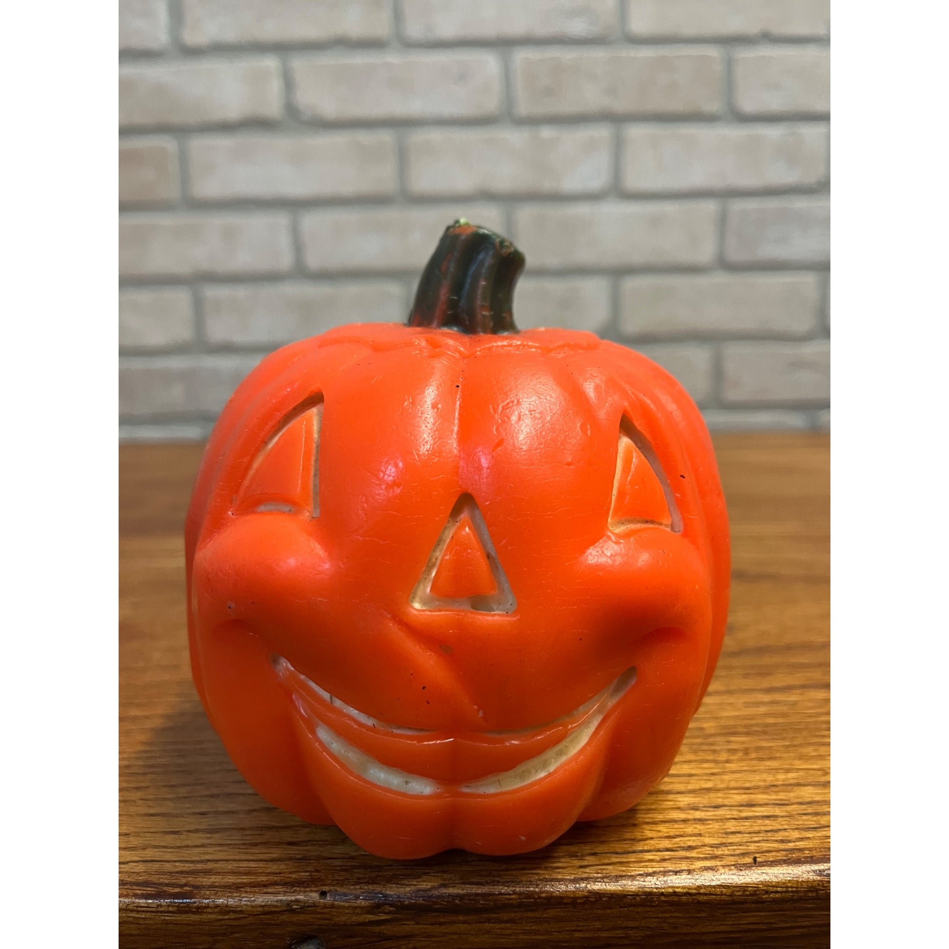 Vintage 1960s Gurley Halloween Large 5" Jack O' Lantern JOL Figural Wax Candle