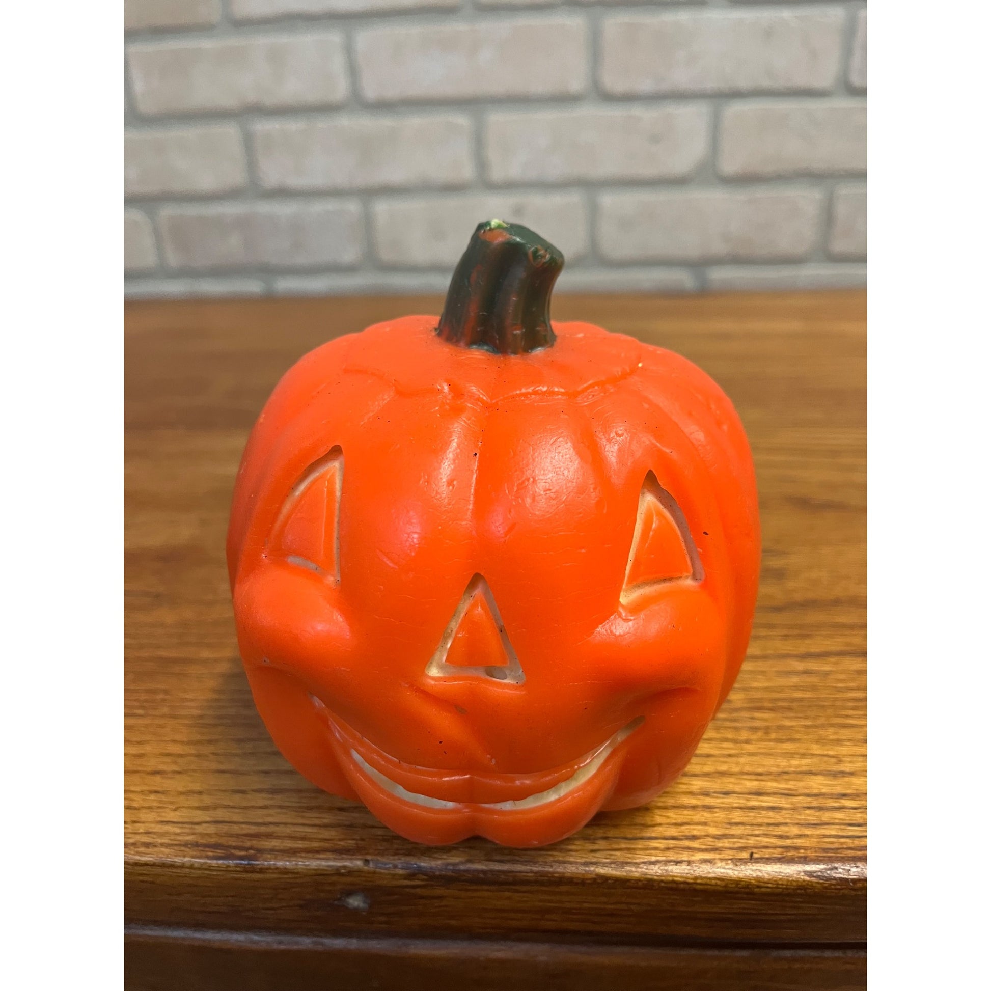 Vintage 1960s Gurley Halloween Large 5" Jack O' Lantern JOL Figural Wax Candle