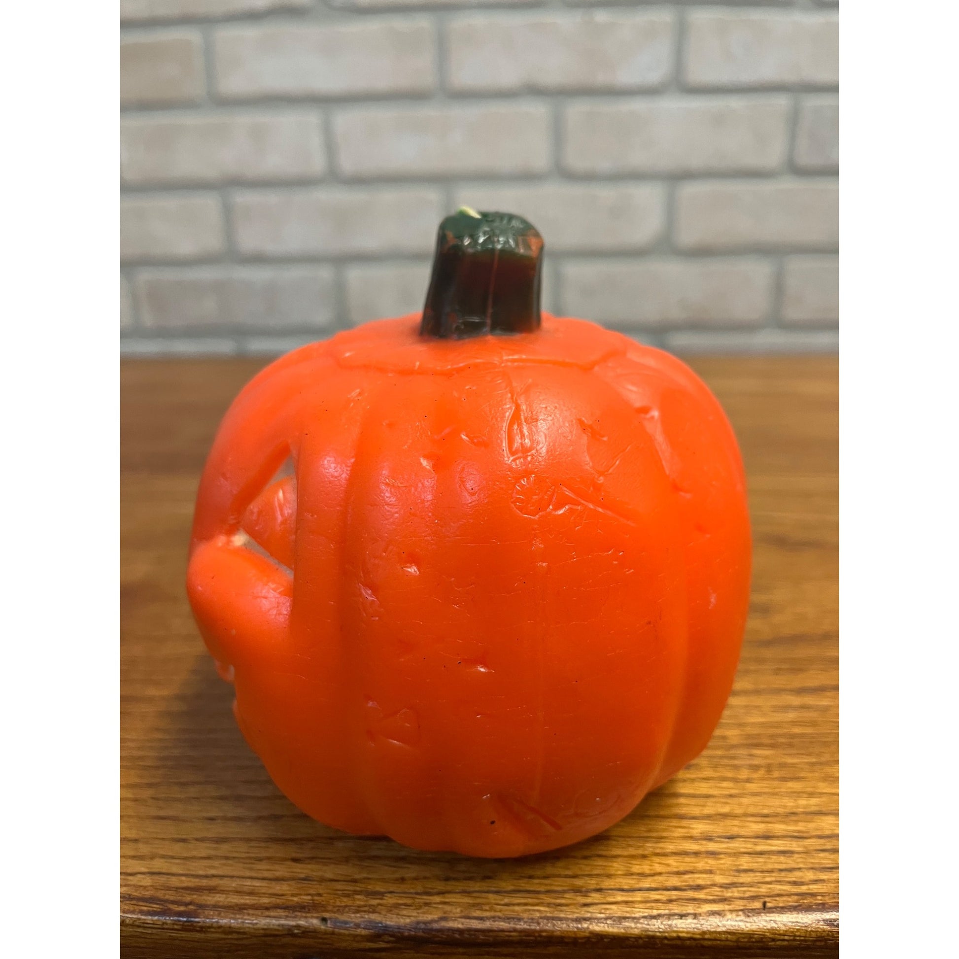 Vintage 1960s Gurley Halloween Large 5" Jack O' Lantern JOL Figural Wax Candle