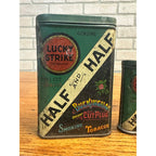 RARE Vintage Lucky Strike Half & Half Tin Buckingham Vertical + Sample Size