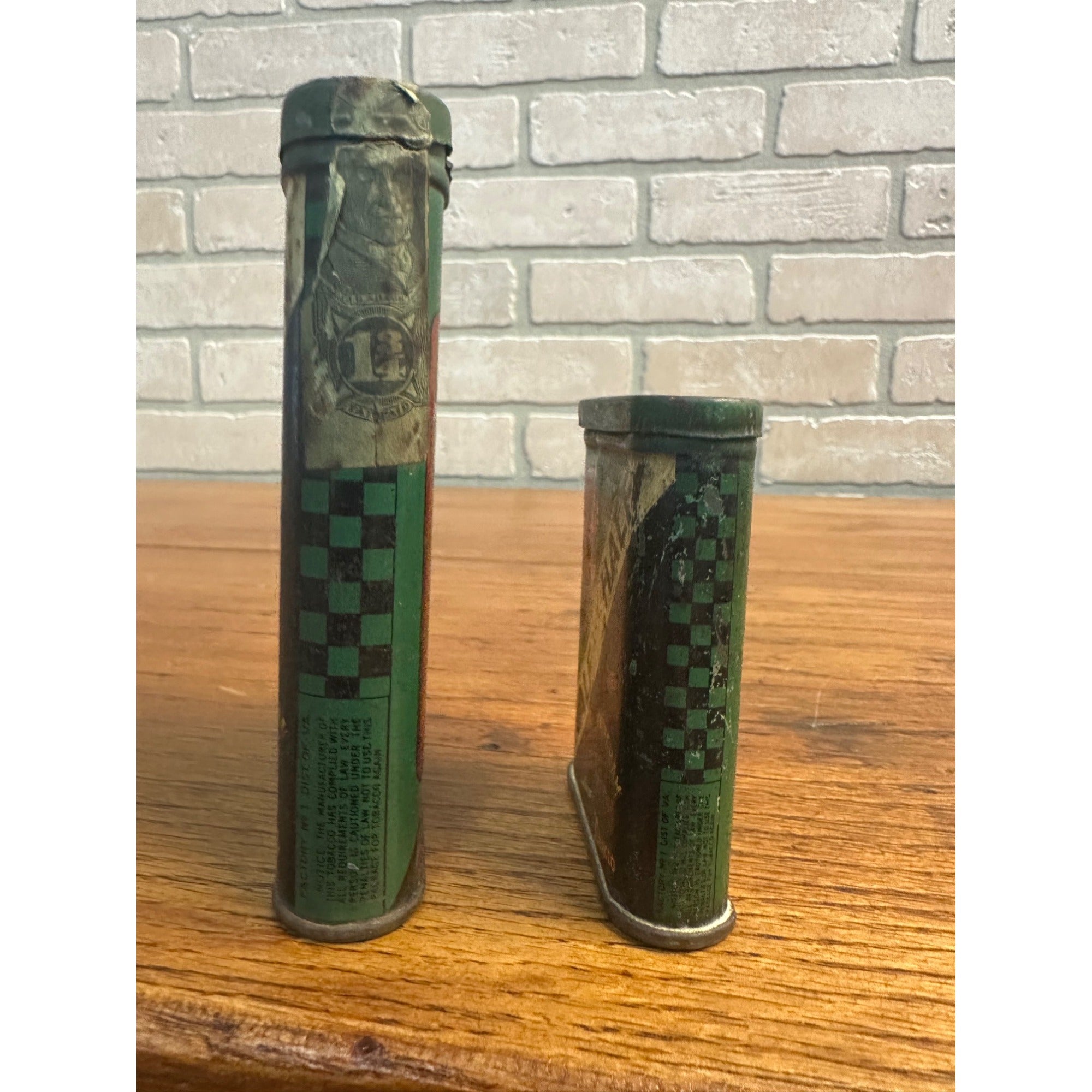 RARE Vintage Lucky Strike Half & Half Tin Buckingham Vertical + Sample Size