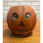 Antique Original German Halloween 4.5" Jack O' Lantern JOL Vintage Pressed Cardboard