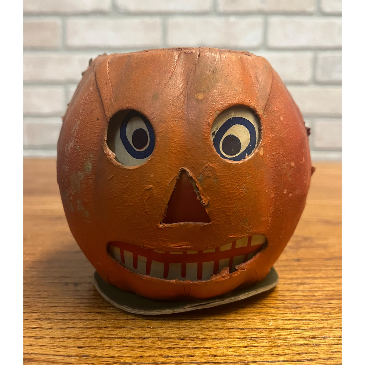 Antique Original German Halloween 4.5" Jack O' Lantern JOL Vintage Pressed Cardboard