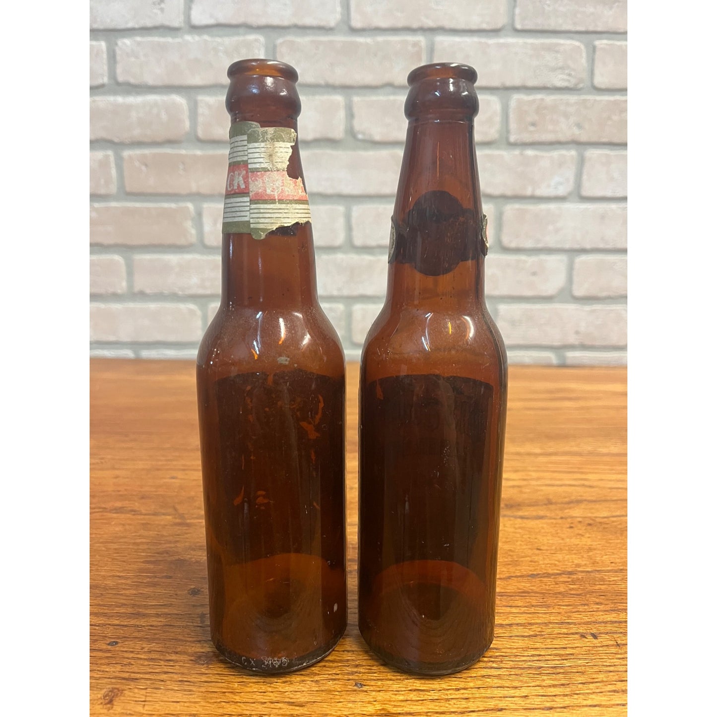 Vintage West Bend Lithia Bock Beer & Old timers Paper Label Amber Bottles WI