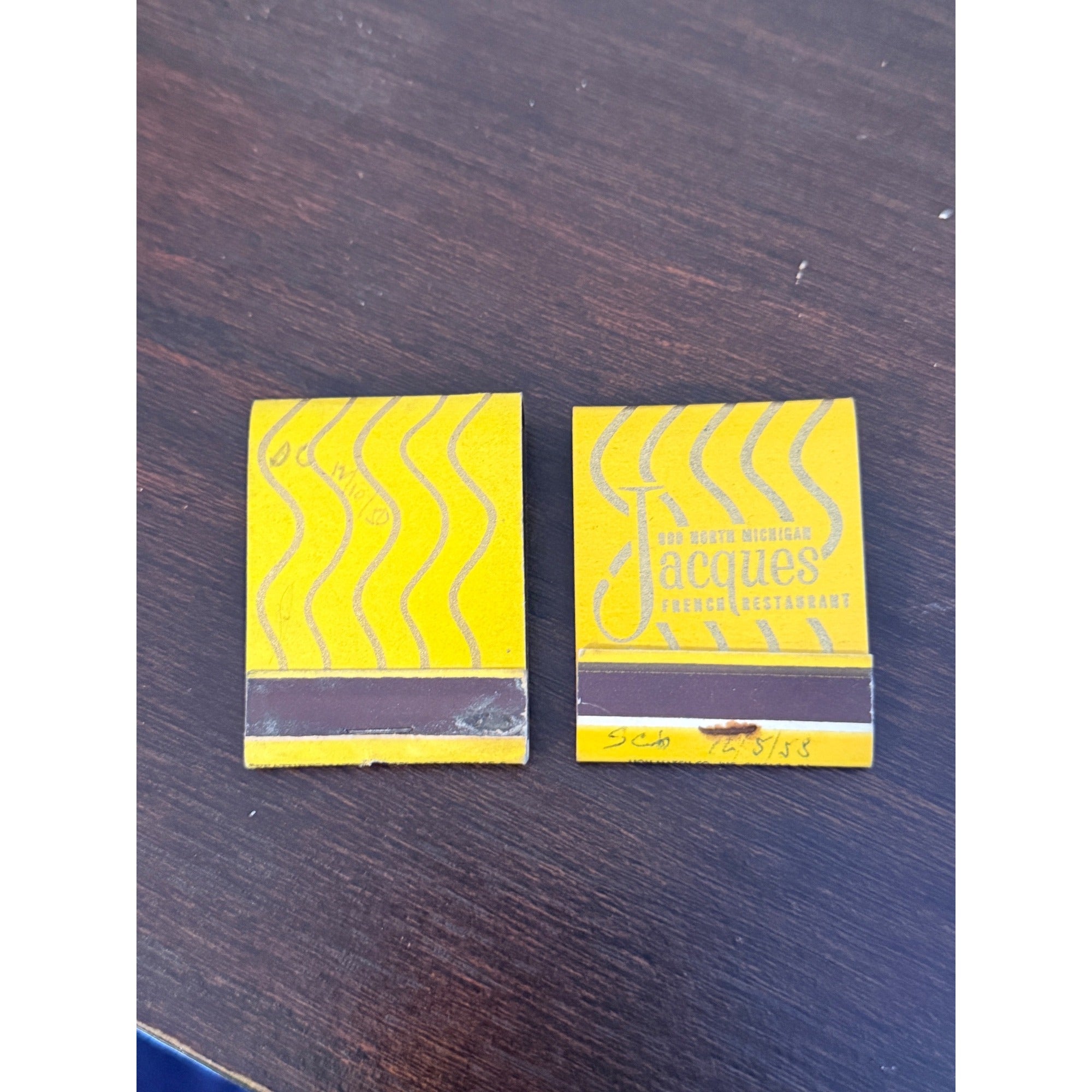 Vintage Jacques French Restaurant Chicago Unstruck FULL Matchbooks Advertising