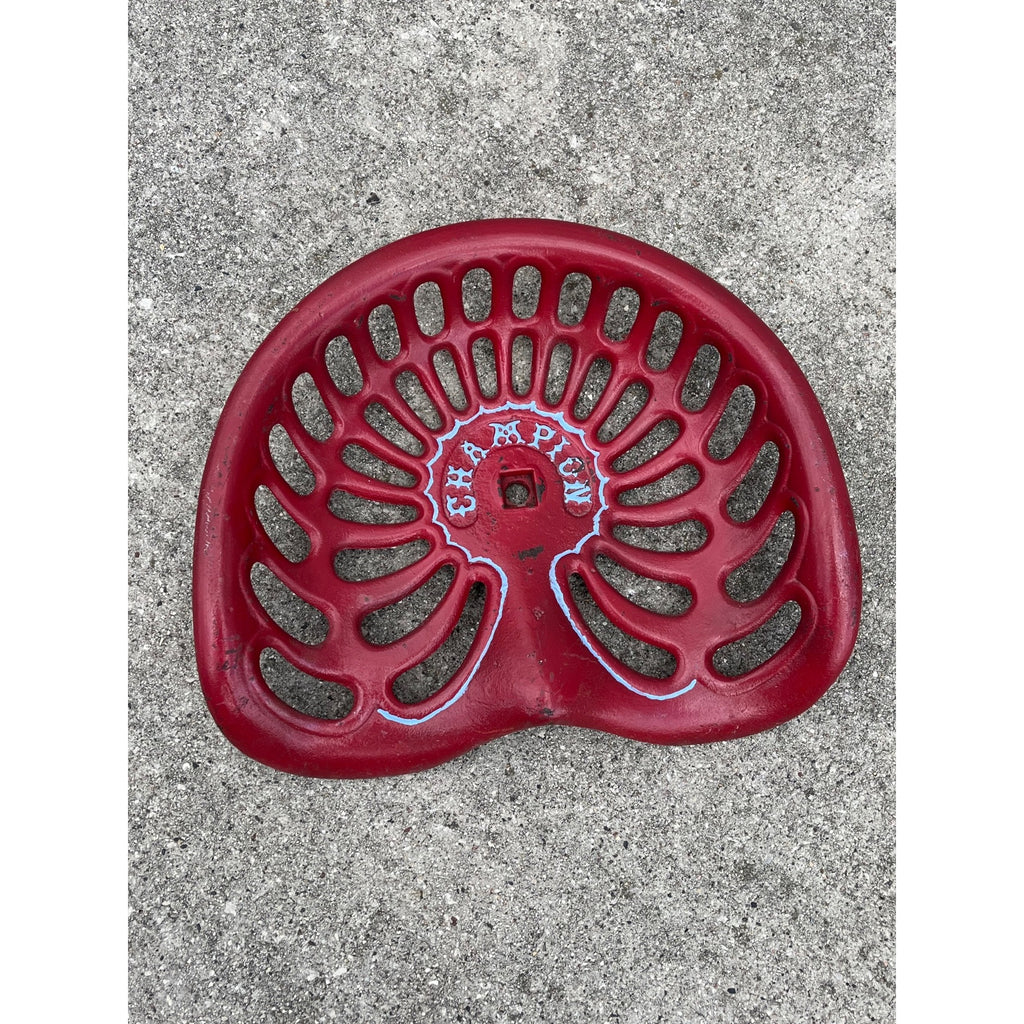Antique Champion Cast Iron Tractor Farm Implement Seat  -- Repainted