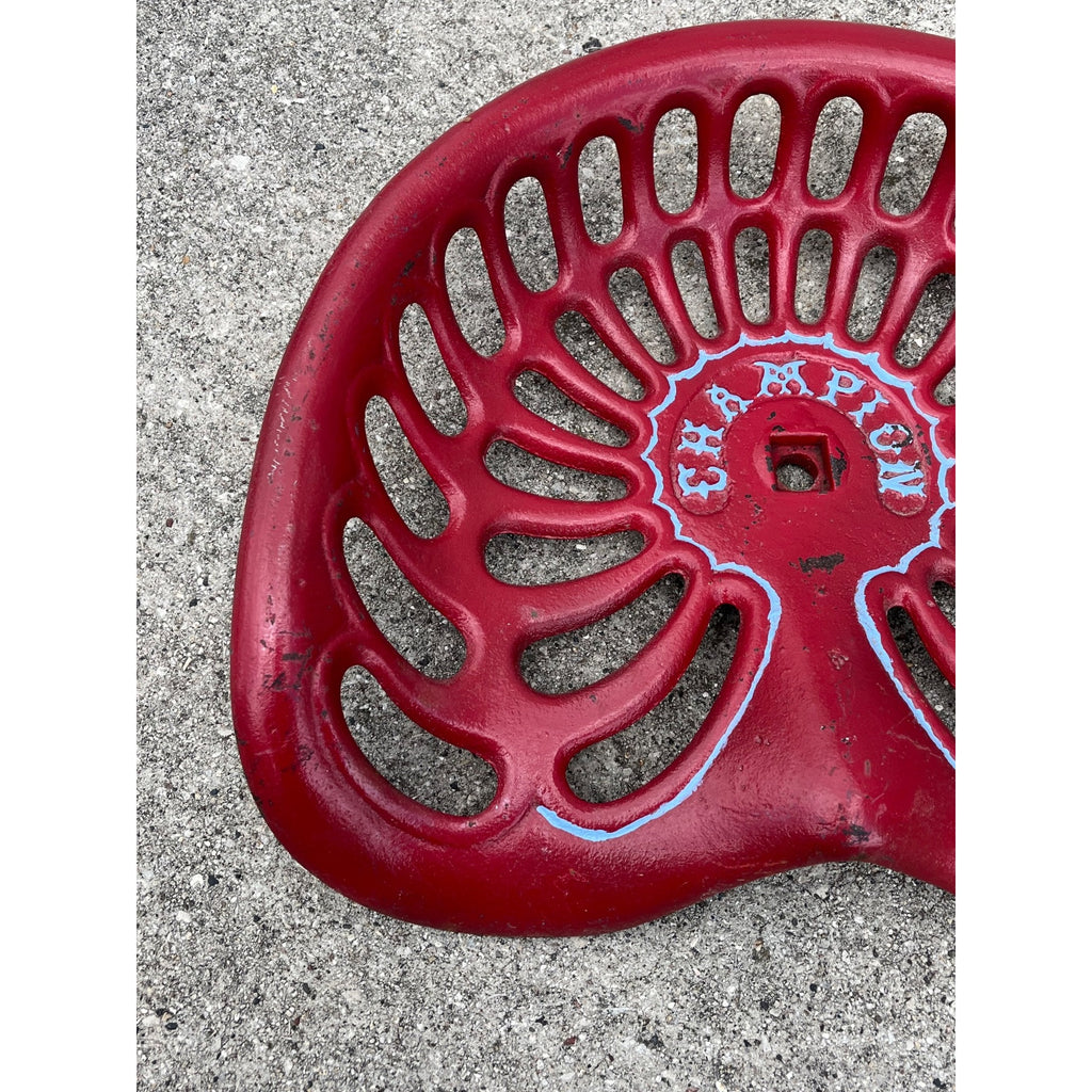 Antique Champion Cast Iron Tractor Farm Implement Seat  -- Repainted