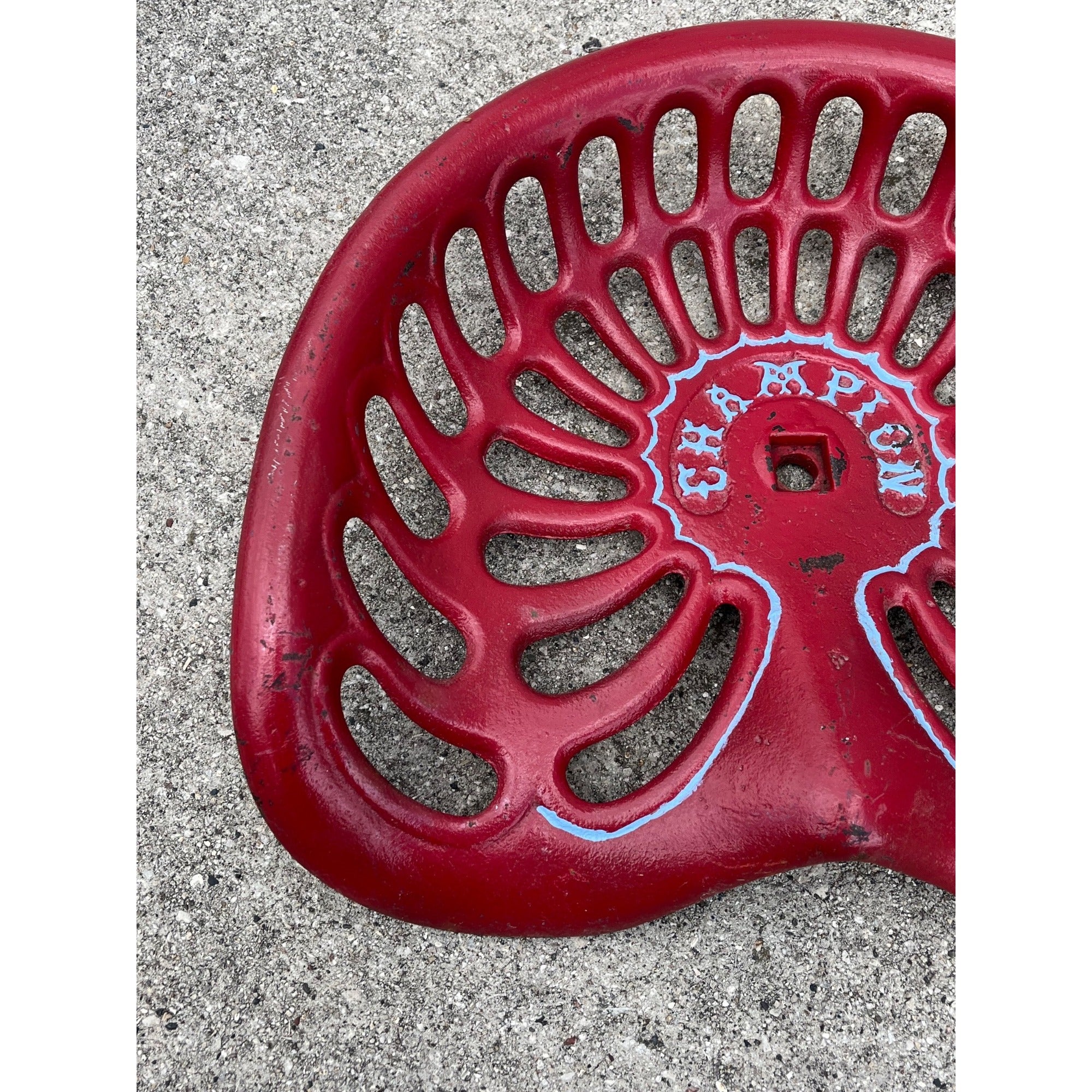Antique Champion Cast Iron Tractor Farm Implement Seat  -- Repainted