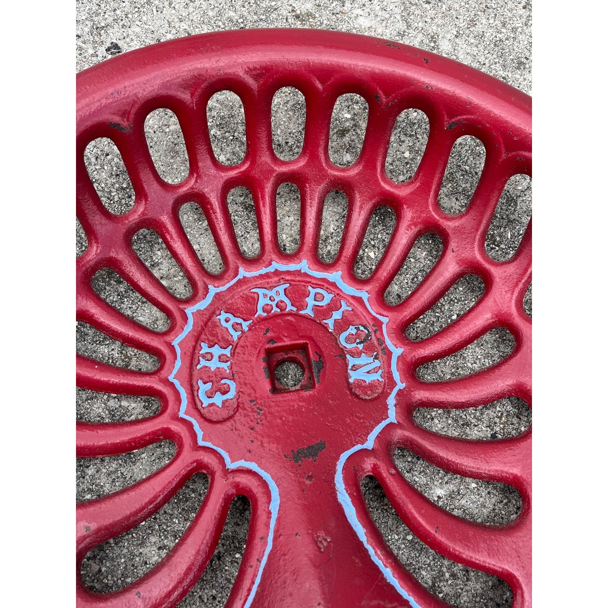 Antique Champion Cast Iron Tractor Farm Implement Seat  -- Repainted
