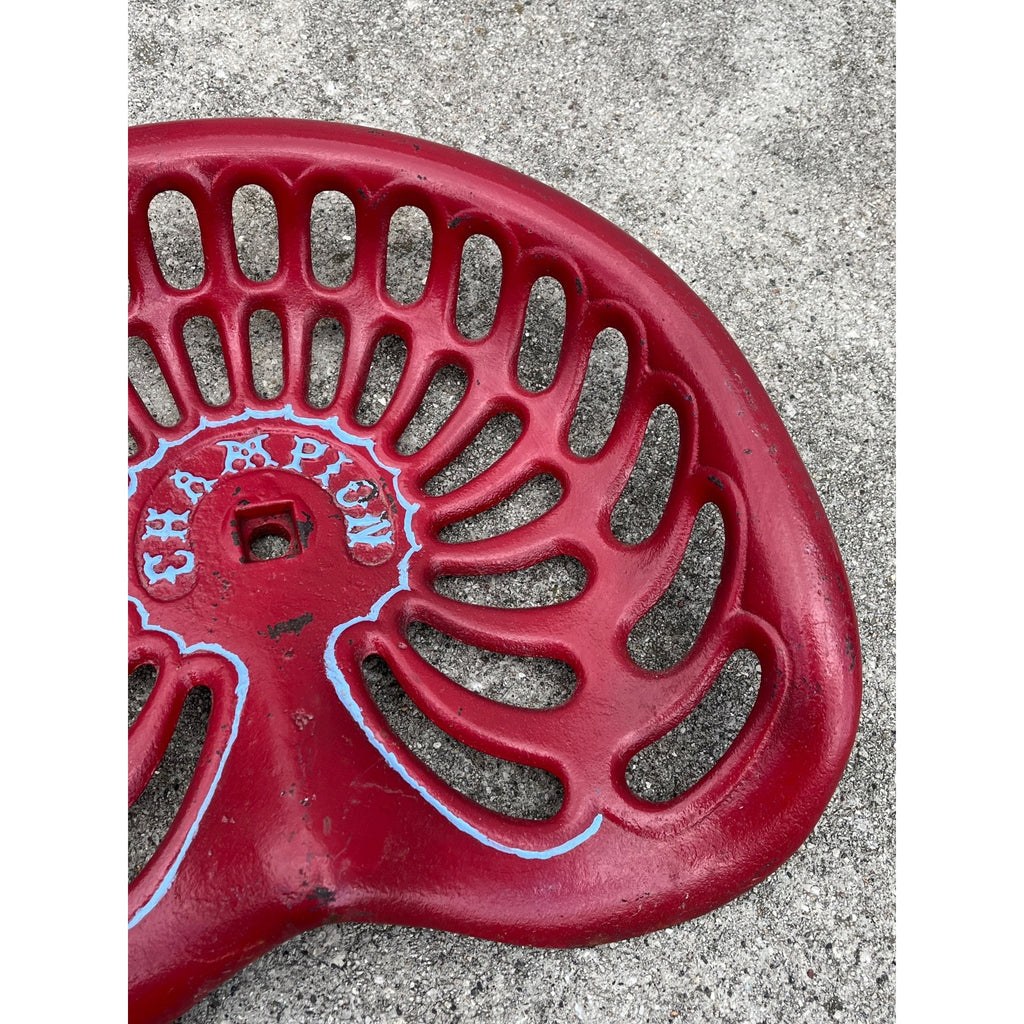 Antique Champion Cast Iron Tractor Farm Implement Seat  -- Repainted