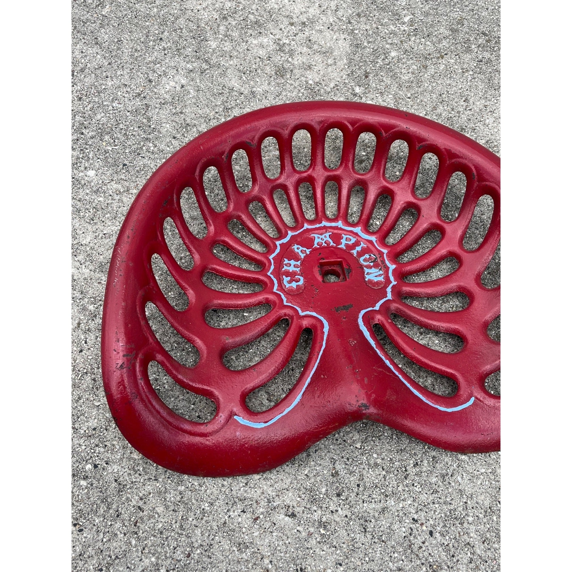Antique Champion Cast Iron Tractor Farm Implement Seat  -- Repainted