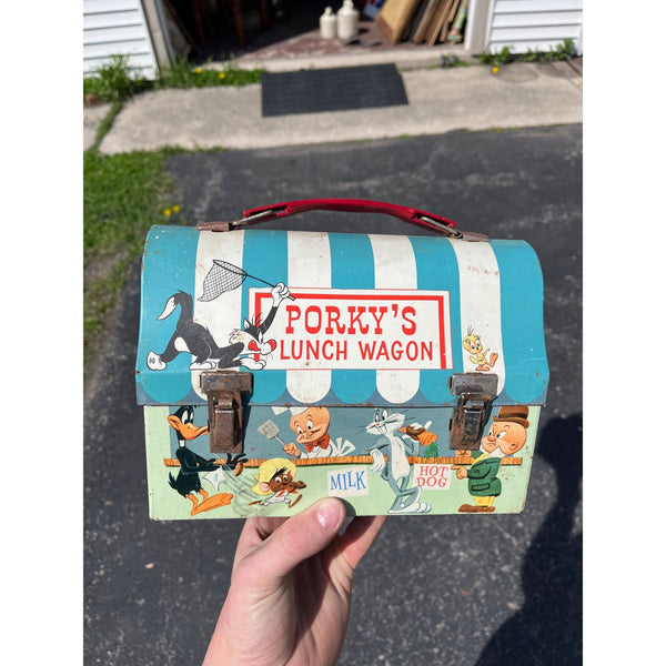 Vintage 1959 Porky's Lunch Wagon Looney Metal Lunch Box No Thermos Warner Bros