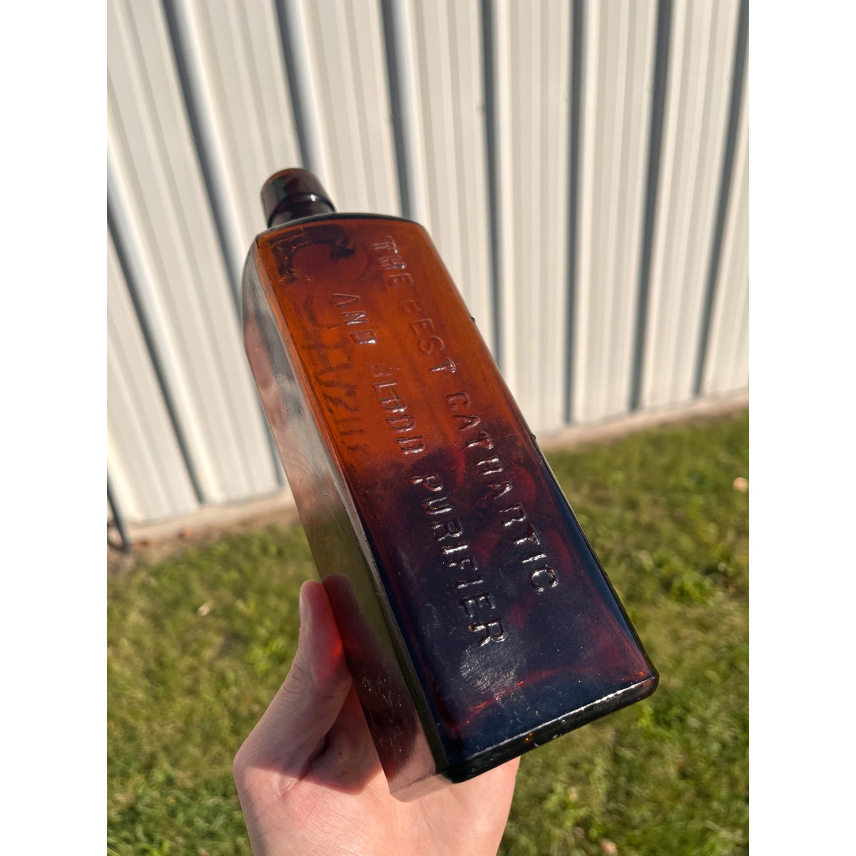 Antique Lash's Kidney & Liver Bitters Amber Embossed Apothecary Medicine Bottle