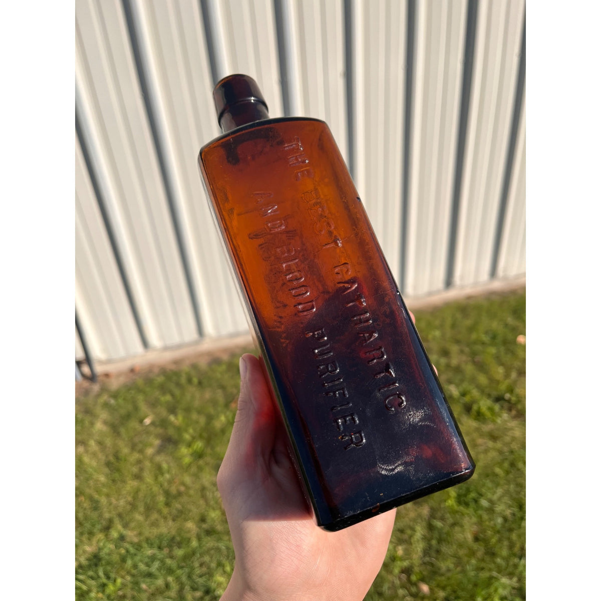 Antique Lash's Kidney & Liver Bitters Amber Embossed Apothecary Medicine Bottle