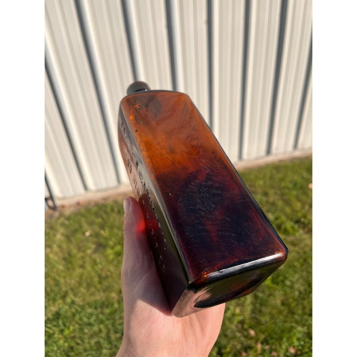 Antique Lash's Kidney & Liver Bitters Amber Embossed Apothecary Medicine Bottle