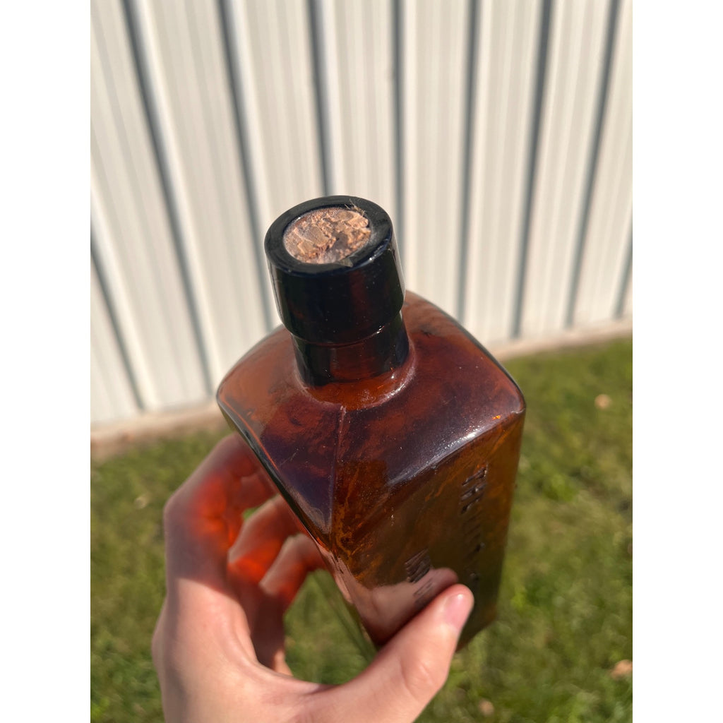 Antique Lash's Kidney & Liver Bitters Amber Embossed Apothecary Medicine Bottle