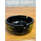 Vintage Horseshoe Hotel & Casino Las Vegas NV Black Glass Ashtray Advertising