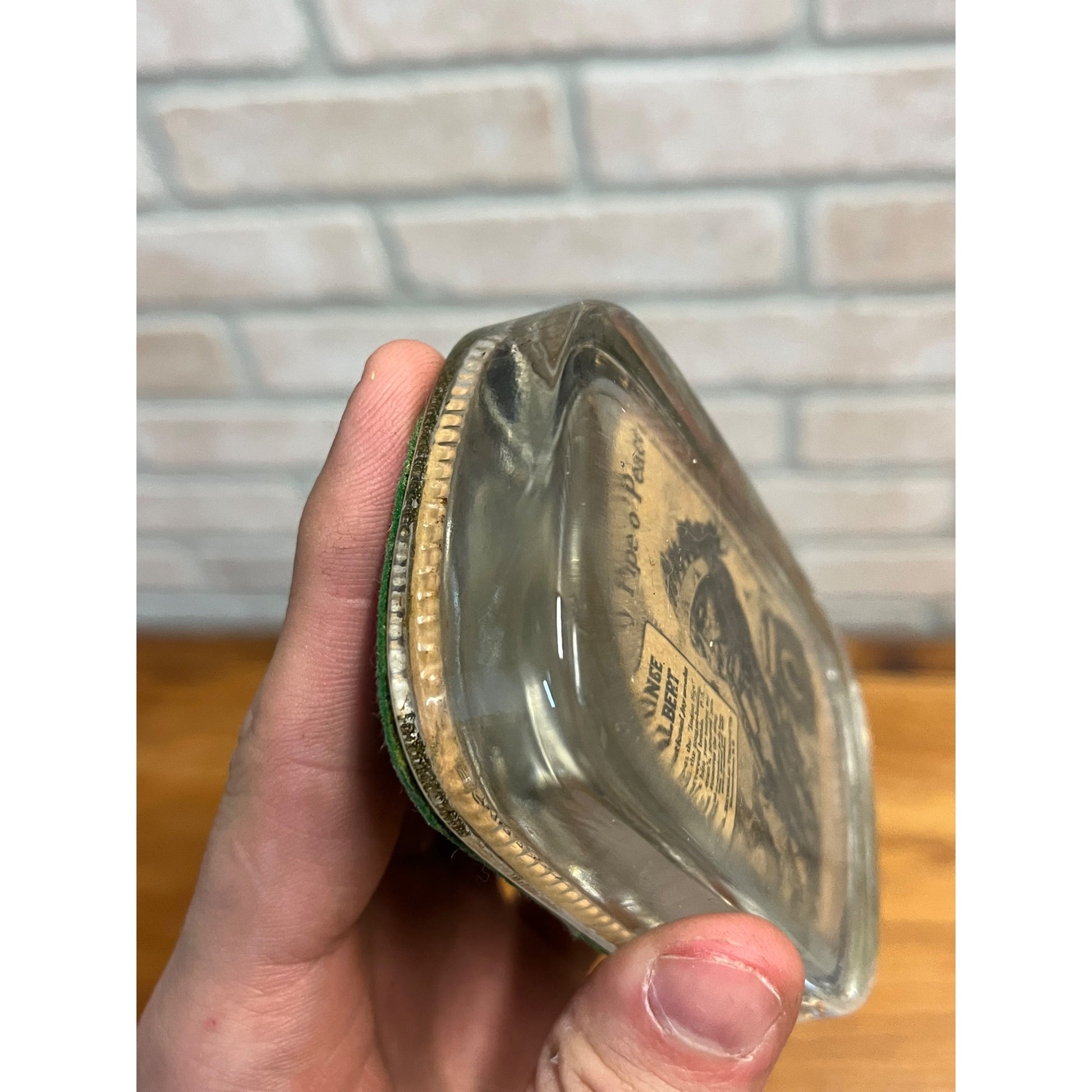 Vintage 1930s Prince Albert Tobacco Advertising Glass Paperweight Jimmy Pipe