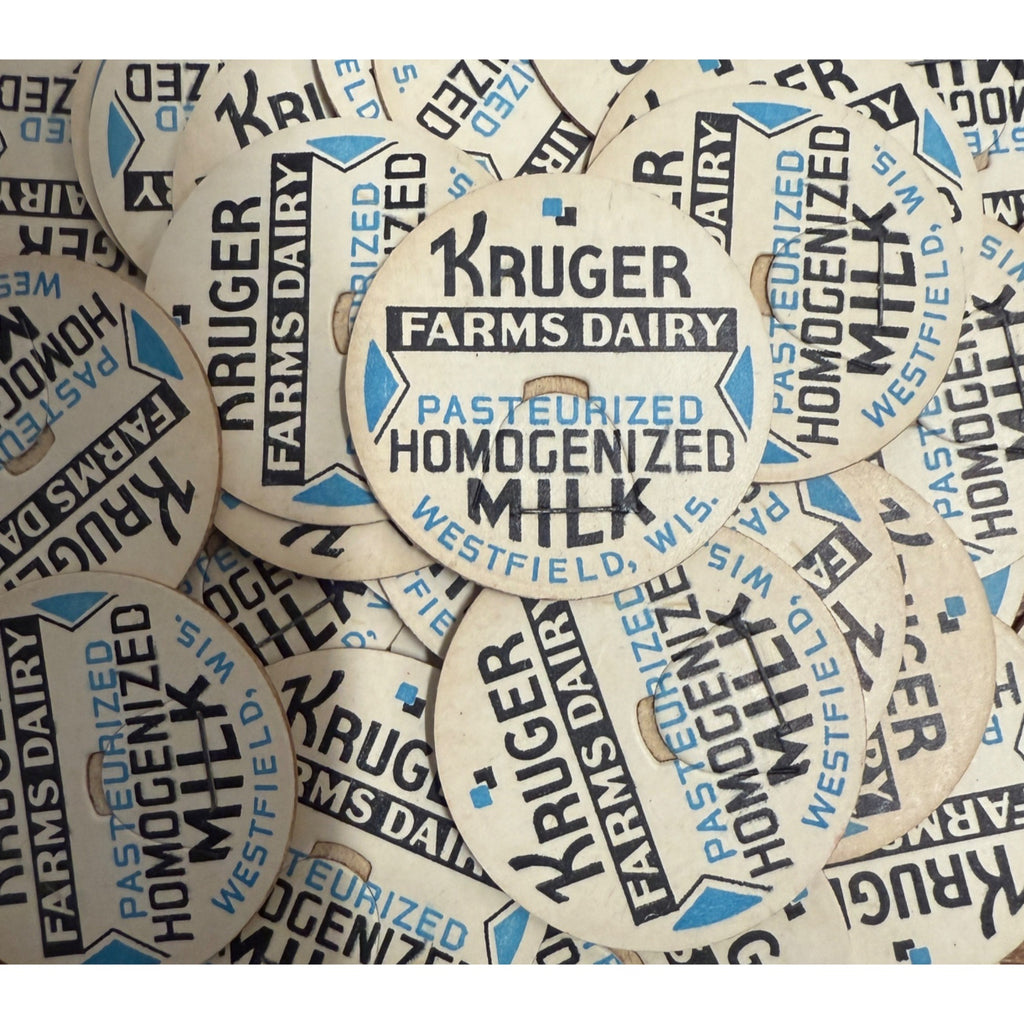 Milk Bottle Cap - Kruger Farms Dairy - Westfield, (Wisconsin) Wis WI - Blue