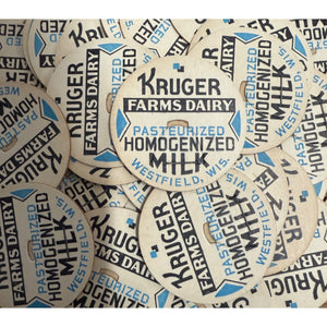 Milk Bottle Cap - Kruger Farms Dairy - Westfield, (Wisconsin) Wis WI - Blue