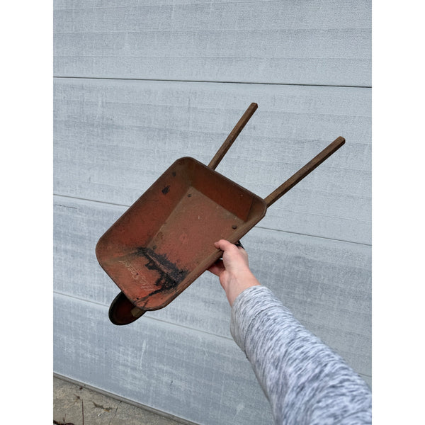 Vintage 1950's HY-SPEED Child's Red All Metal Toy Wheelbarrow Toddler Doll Size