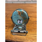 Vintage Perpetual Flip Mechanical Desktop Calendar Metal World Globe Map